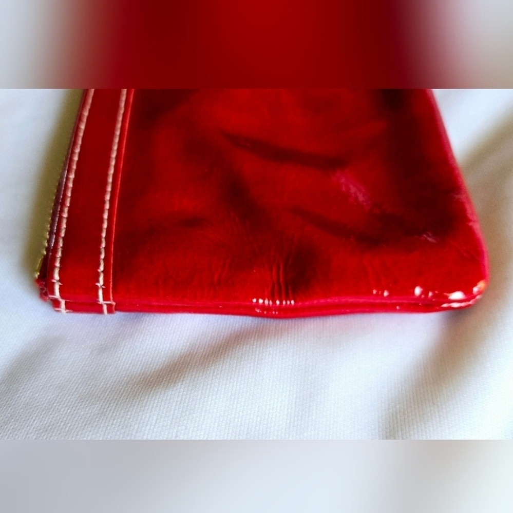 Dooney & Bourke Red Patent Leather Coin Purse with Gold Accents - Picture 4 of 11